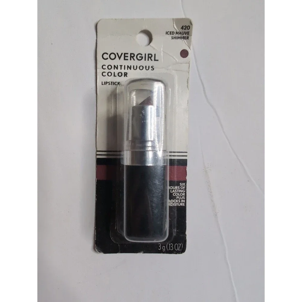 CoverGirl Continuous Color Lipstick, 420 Iced Mauve Shimmer New In Package